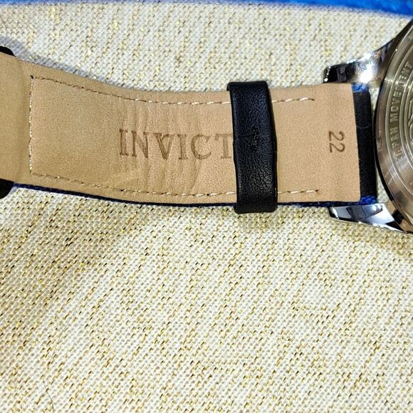 NWT INVICTA 18K PRO DIVER GOLD PLATED MENS SWISS MVMNT WATCH BLUE CALF LEATHER - Picture 12 of 16